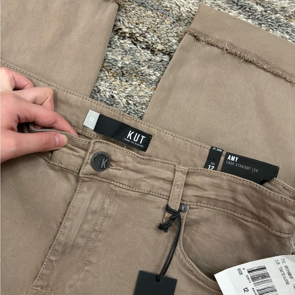 KUT From The Kloth Amy Cropped Straight Leg Jeans Sz 12 NWT | KUT Straight Jean- - Picture 6 of 14